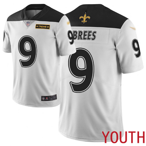 New Orleans Saints Limited White Youth Drew Brees Jersey NFL Football #9 City Edition Jersey